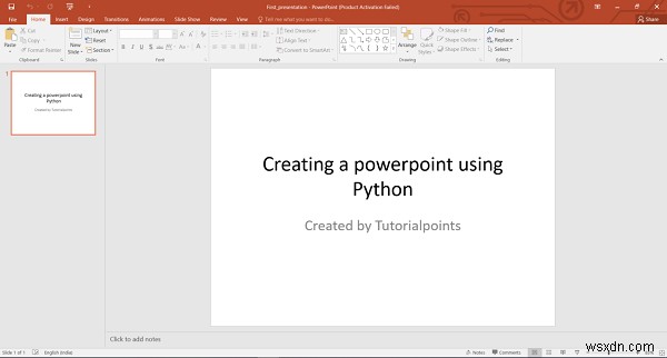 Cách tạo tệp powerpoint bằng Python 