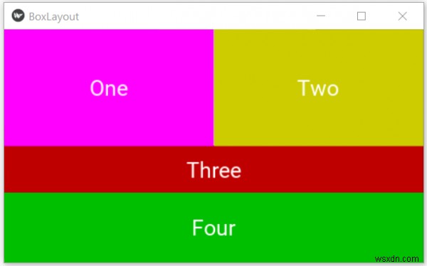 Python - tiện ích BoxLayout trong Kivy 