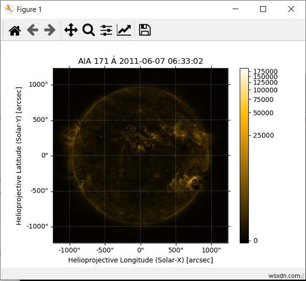 SunPy vẽ một hình ảnh mặt trời bằng Python 