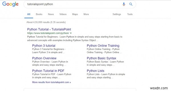 Thực hiện Tìm kiếm của Google bằng mã Python? 