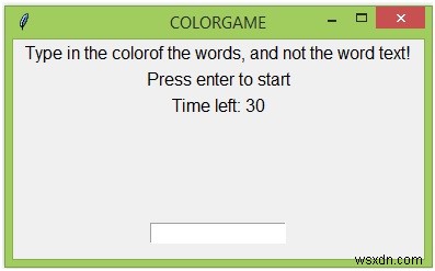 Trò chơi màu sử dụng Tkinter trong Python 
