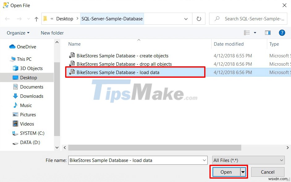 Cách nhập dữ liệu từ tệp script vào SQL Server 