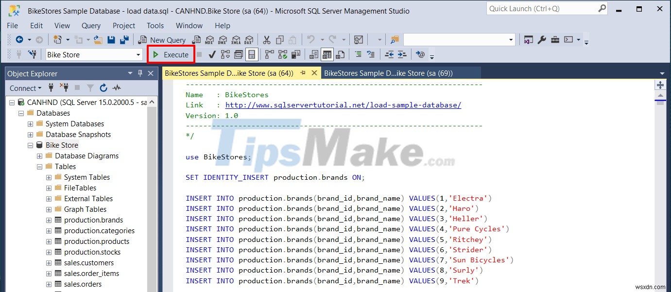 Cách nhập dữ liệu từ tệp script vào SQL Server 