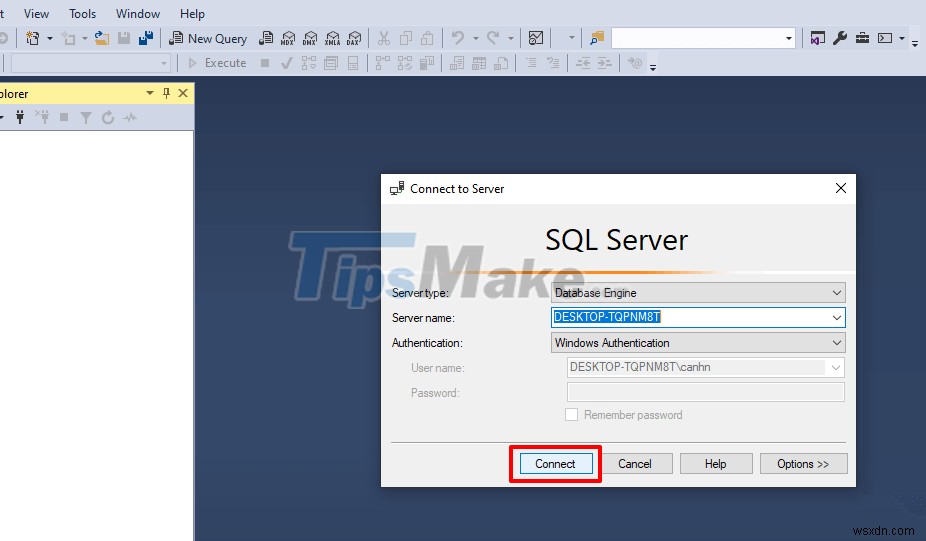 Cách tạo kết nối với SQL Server thông qua SSMS 