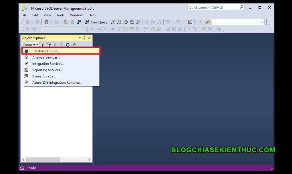 Cách tạo kết nối với SQL Server thông qua SSMS 