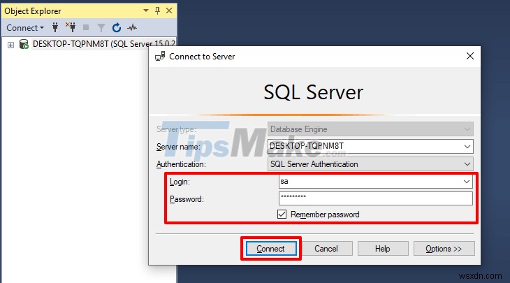 Cách tạo kết nối với SQL Server thông qua SSMS 