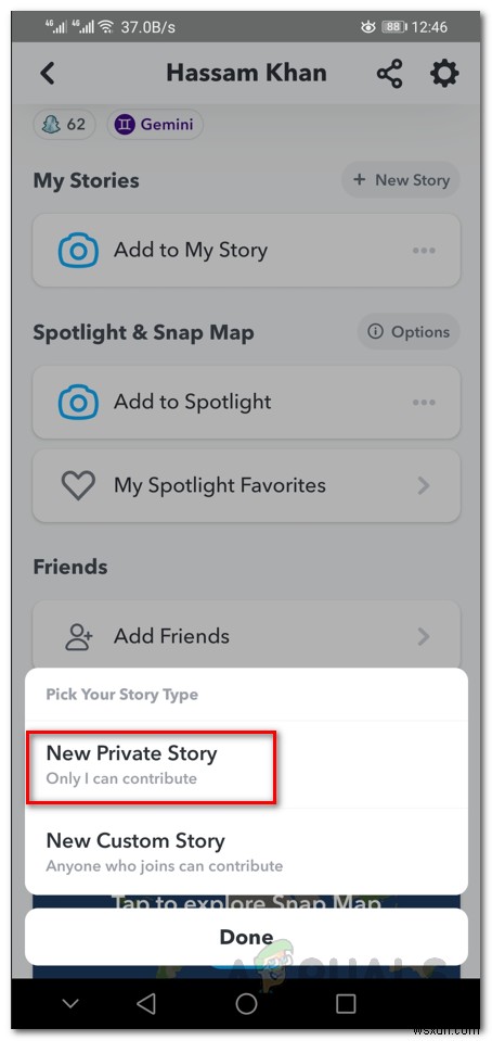 Làm thế nào để tạo một câu chuyện riêng tư trên Snapchat? 