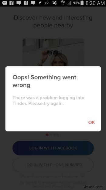 Cách giải quyết Tinder không thể đăng nhập trên Android 