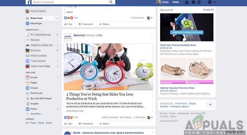 Cách khắc phục Facebook News Feed không hoạt động 