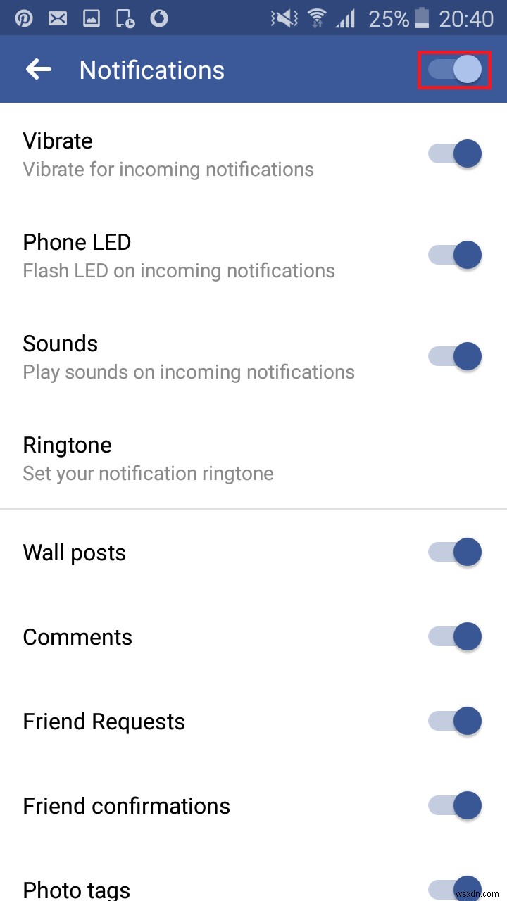 Khắc phục:Thông báo Facebook không hoạt động 