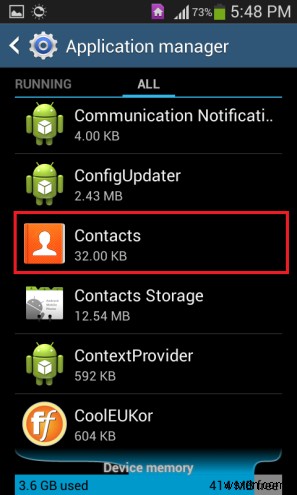 Khắc phục:android.process.acore đã dừng 