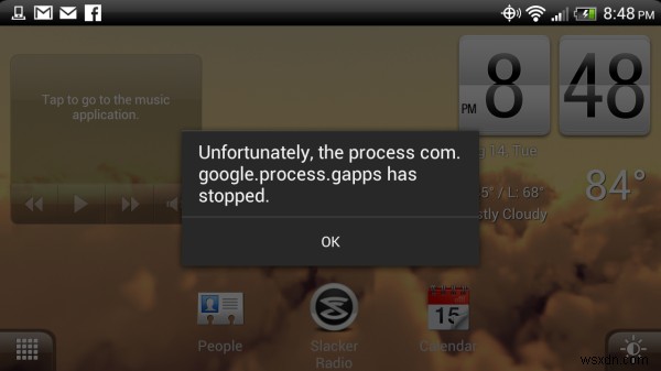 Cách khắc phục lỗi ‘com.google.process.gapps’ đã dừng 