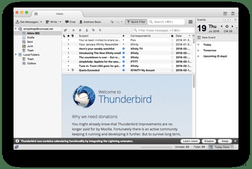 Cách thiết lập Email Comcast trong Thunderbird 