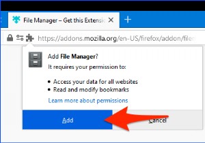 Truy cập file và thư mục qua tab Firefox với tiện ích File Manager