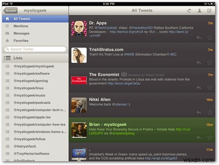 5 ứng dụng Twitter tuyệt vời cho iPad 