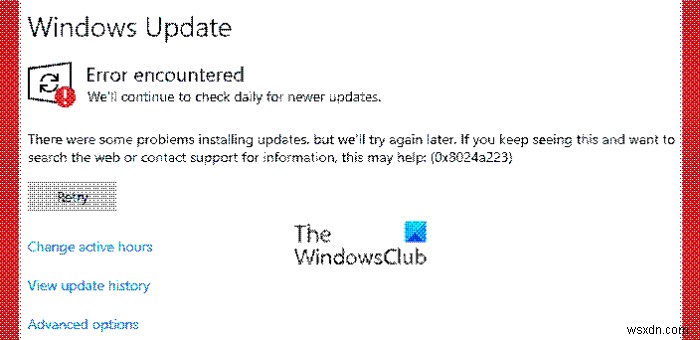 Sửa lỗi Windows Update 0x8024a203 trên Windows 11/10 