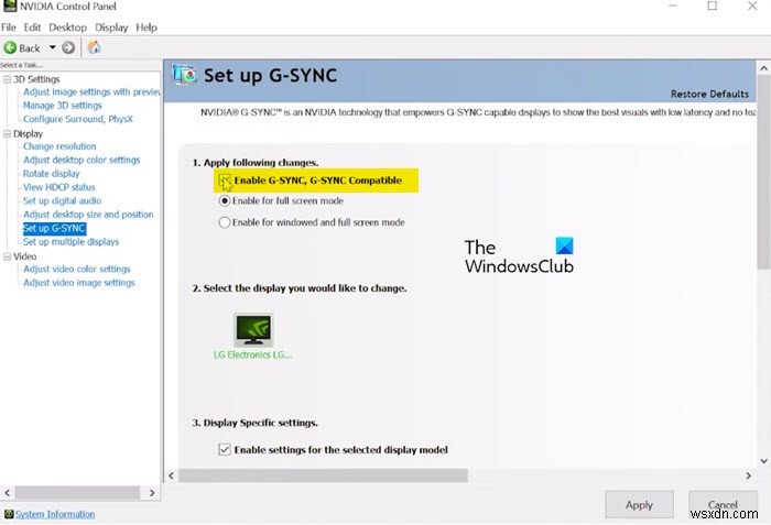 Cách bật G-Sync trên Windows FreeSync Monitor 