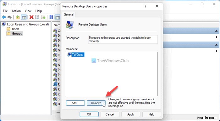 Cách thêm hoặc xóa người dùng Máy tính Từ xa trong Windows 11/10 