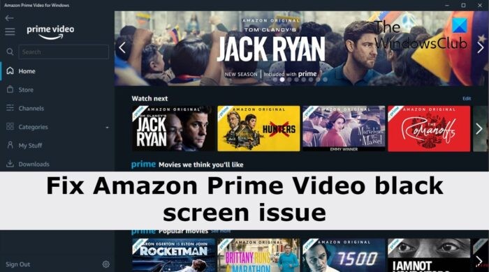 Khắc phục sự cố màn hình đen video Amazon Prime trên PC 