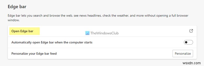 Cách bật và sử dụng Edge Bar trong trình duyệt Microsoft Edge 