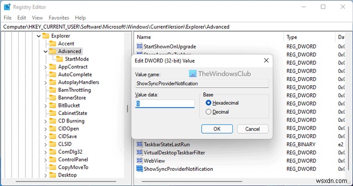 Cách bật hoặc tắt thông báo Nhà cung cấp đồng bộ hóa trong Windows 11/10 