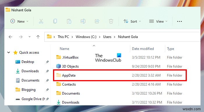 Không thể tìm thấy hoặc mở thư mục AppData trong Windows 11/10 