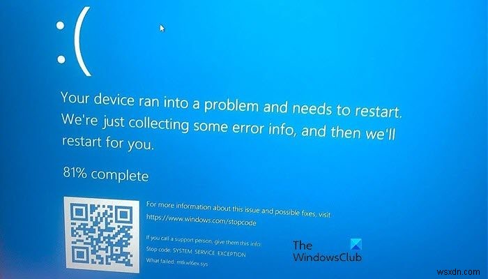 Sửa lỗi màn hình xanh mtkwl6ex.sys trên Windows 11/10 
