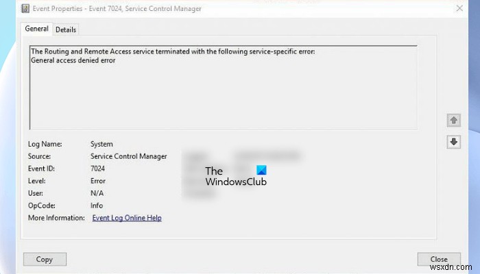 Dịch vụ định tuyến và truy cập từ xa (RRAS) không khởi động trên Windows 11/10 
