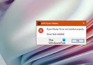 Trình điều khiển Ryzen Master không được cài đặt đúng cách trên Windows PC 