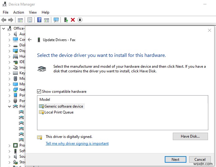 Trình điều khiển Máy in không khả dụng trong Windows 11/10 