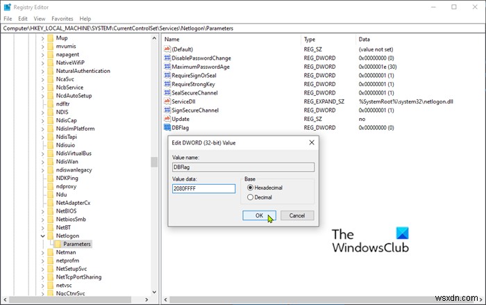 Cách bật hoặc tắt ghi nhật ký gỡ lỗi cho dịch vụ Netlogon trên Windows 10 