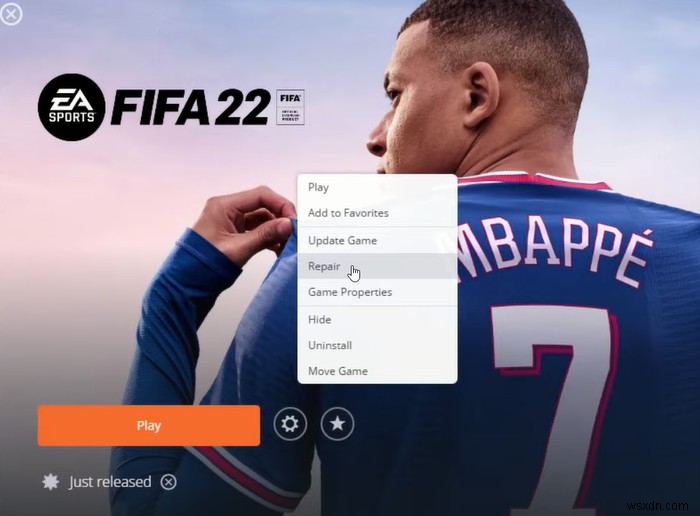 Đã xảy ra sự cố với thiết lập trò chơi của bạn trong FIFA 22 hoặc FIFA 21 