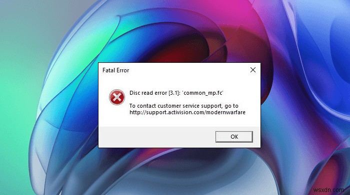Sửa lỗi Warzone Fatal, lỗi đọc đĩa trên PC Windows 
