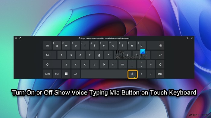 Cách hiển thị hoặc ẩn nút Mic nhập liệu bằng giọng nói trên bàn phím cảm ứng trong Windows 11 