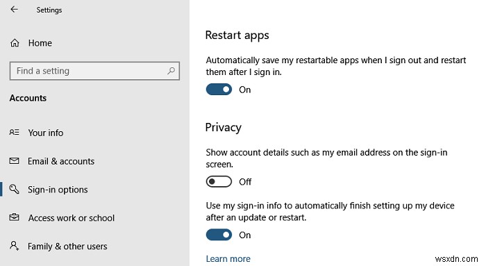Cách tự động khởi động lại ứng dụng khi bạn đăng nhập lại vào Windows 11/10 