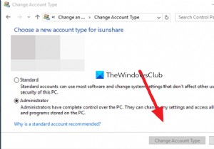 Change Account Type bị xám trong Windows 11/10 