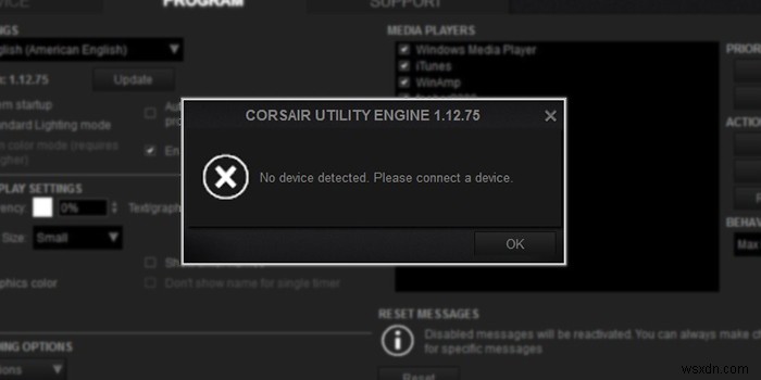 Sửa lỗi Corsair Utility Engine Lỗi không phát hiện thiết bị trên Windows 11/10 