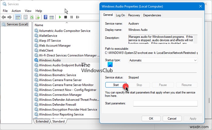 Windows Audio Service cần khởi động lại khi đăng nhập để lấy lại âm thanh 