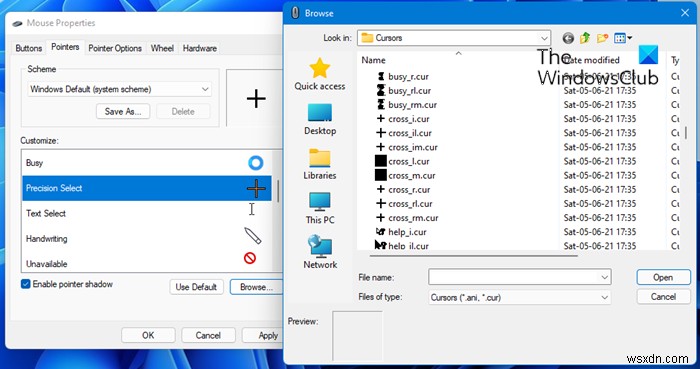 Cách lấy Con trỏ hoặc Con trỏ Crosshair cho Windows 11/10 
