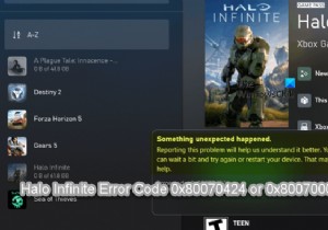 Sửa mã lỗi Halo Infinite 0x80070424 hoặc 0x80070003 trên PC Windows 