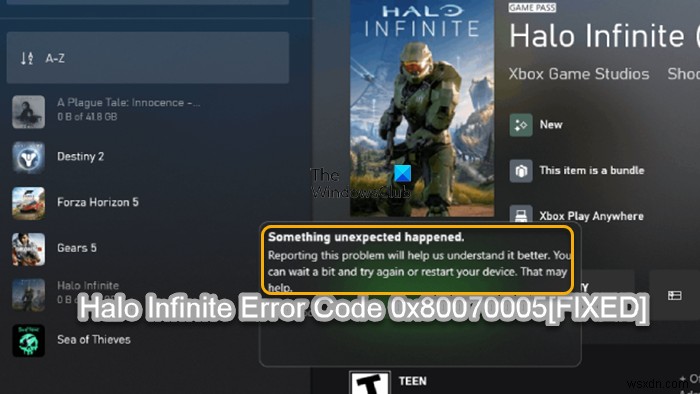 Khắc phục mã lỗi Halo Infinite 0x80070005 trên PC Windows 