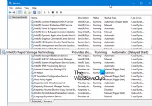 Dịch vụ công nghệ lưu trữ nhanh Intel không hoạt động 