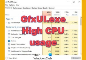 Khắc phục GfxUI.exe Sử dụng CPU cao trên Windows 11/10 
