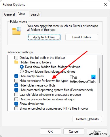 Cách mở tệp không có phần mở rộng trong Windows 11/10 