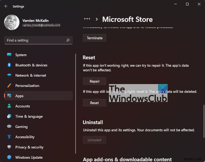 Sửa mã lỗi Microsoft Store 0x80073Cf0 trên Windows 11/10 