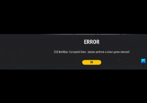 Sửa lỗi PUBG [25] Dữ liệu bị hỏng BattlEye 
