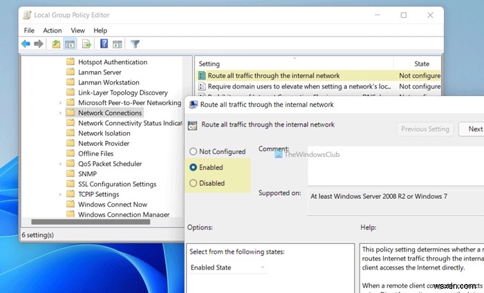 Cách định tuyến tất cả Lưu lượng truy cập qua Mạng nội bộ trong Windows 11/10 