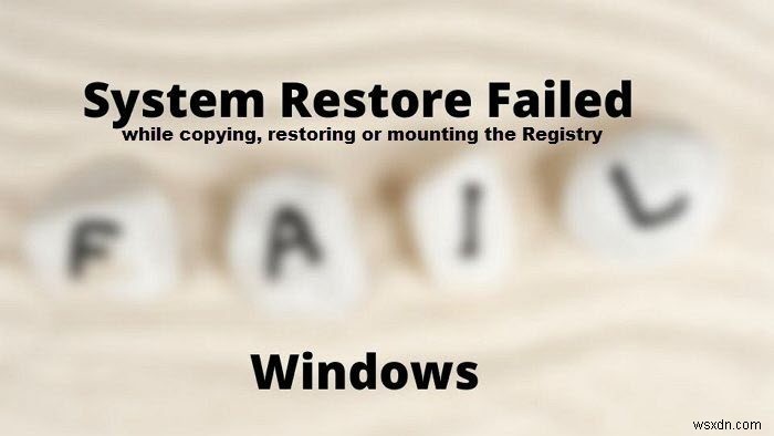 Khôi phục hệ thống không thành công khi sao chép, khôi phục, gắn đăng ký