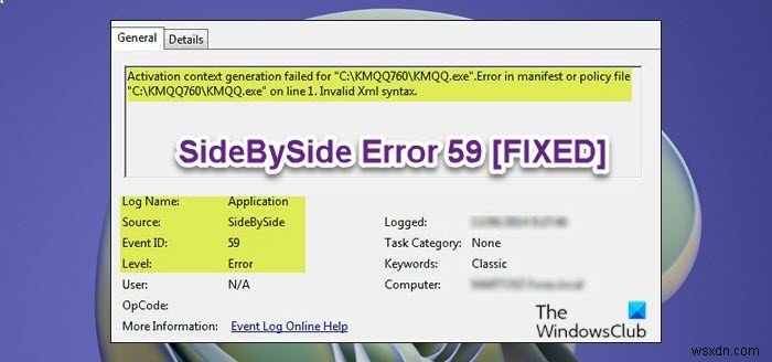 Sửa lỗi SideBySide 59 trên máy tính Windows 