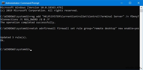 Bật Máy tính Từ xa bằng Command Prompt hoặc PowerShell 